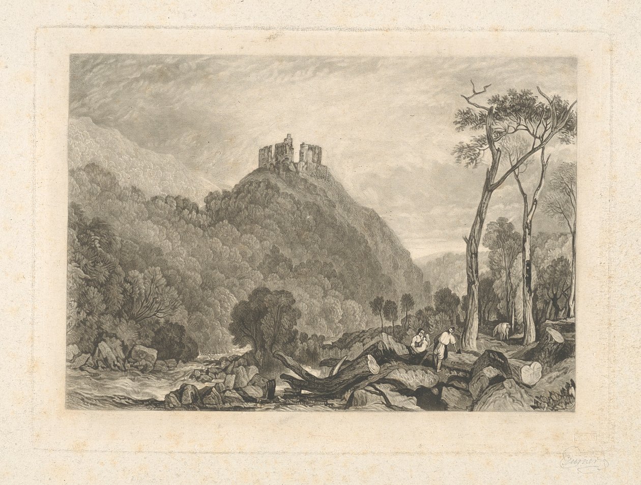 Castelo de Okehampton, no rio Okementfinnish tekijältä Charles Turner