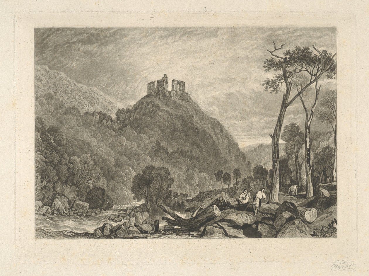Okehamptonin linna, Okehampton-joen varrella tekijältä Charles Turner