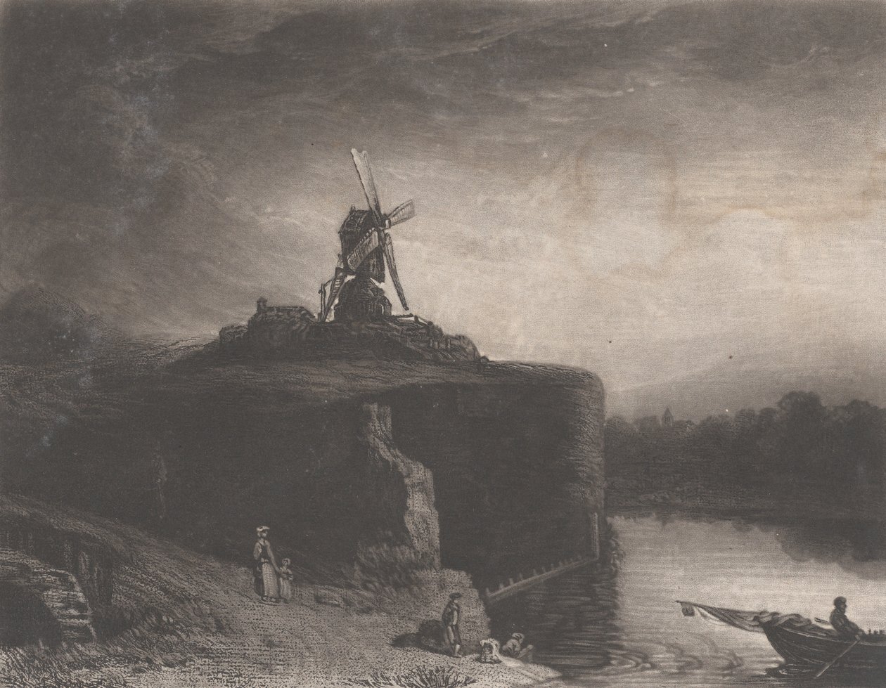 Rembrandtin mylly, 1823. tekijältä Charles Turner