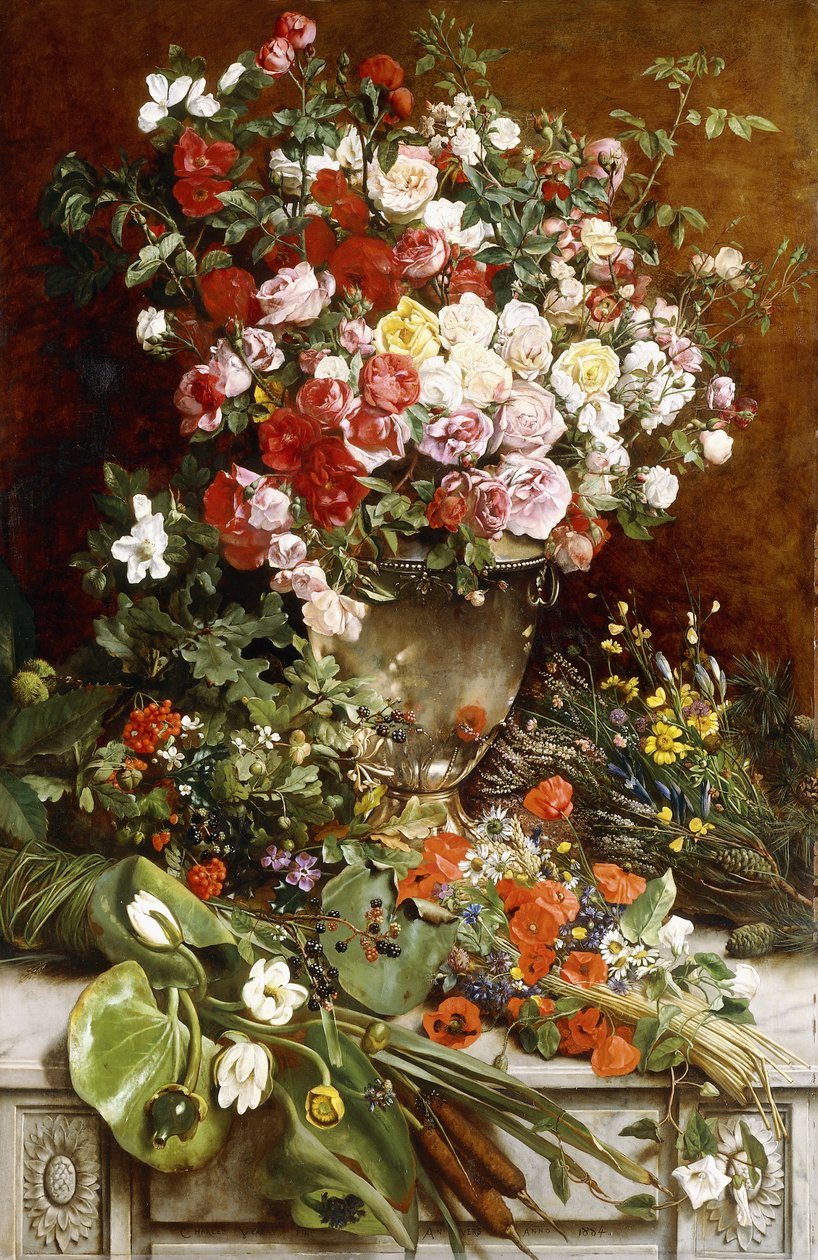 Kunnioitus kukkien kuningattarelle, 1884 tekijältä Charles Verlat