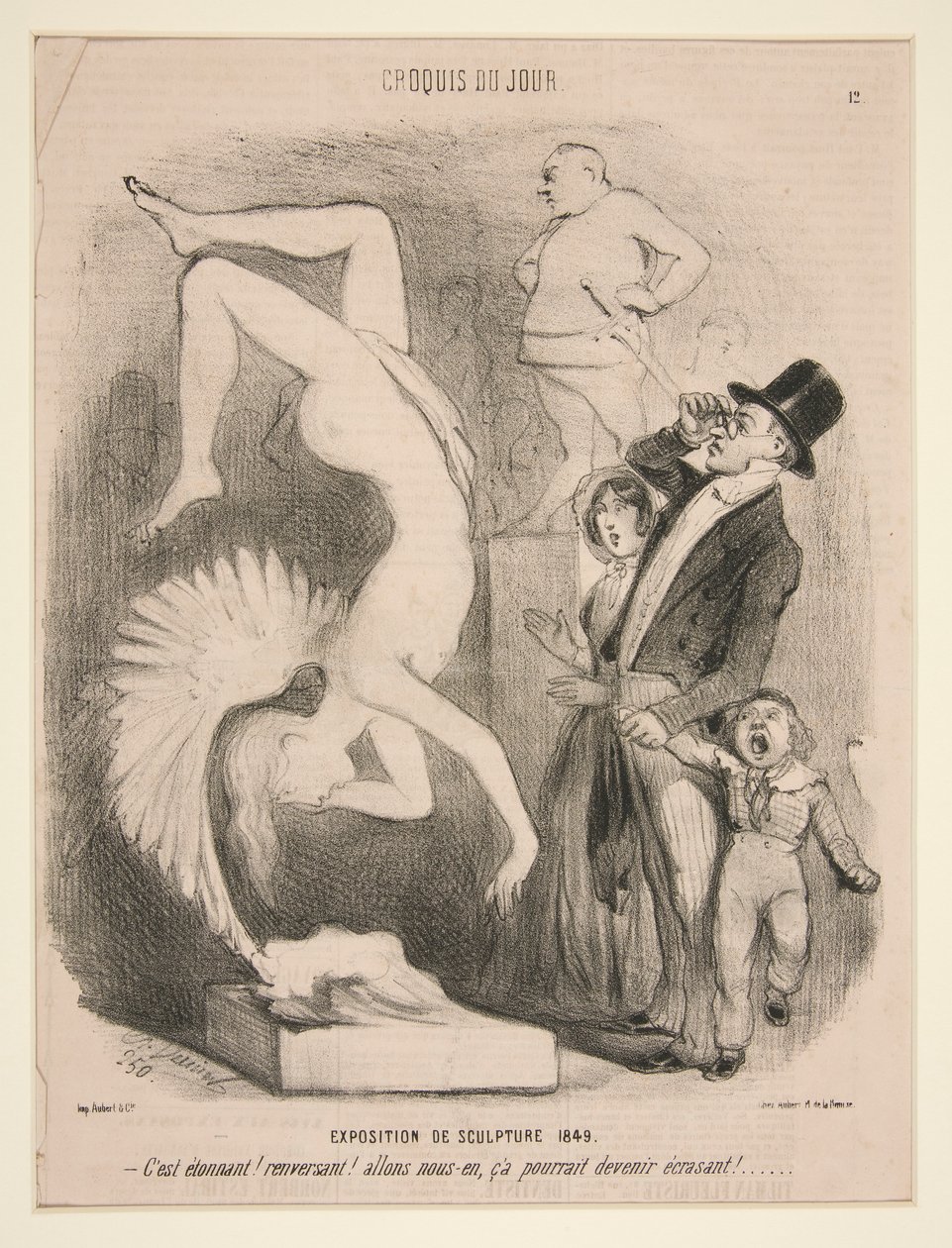 Exposition de Sculpture 1849 (Exhibition of Sculpture 1849), sarjasta Sketch of the Day, joka julkaistiin Le Charivarissa tekijältä Charles Vernier