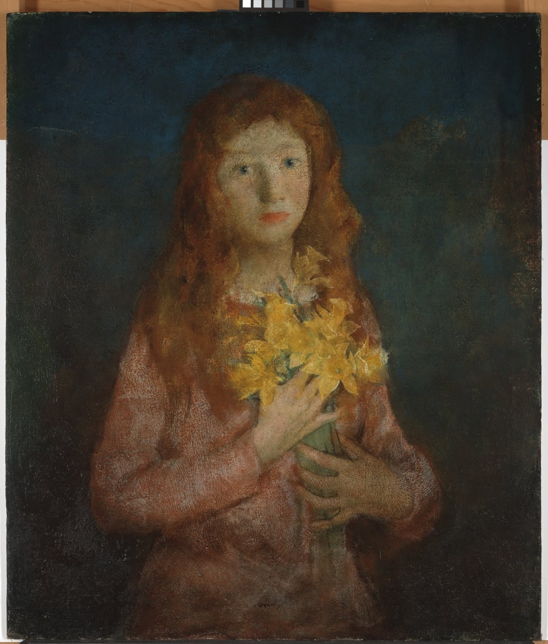 Kultaisten narsissien joukko ennen vuotta 1927 (öljy kankaalle kiinnitetty sävellystauluun) tekijältä Charles Webster Hawthorne