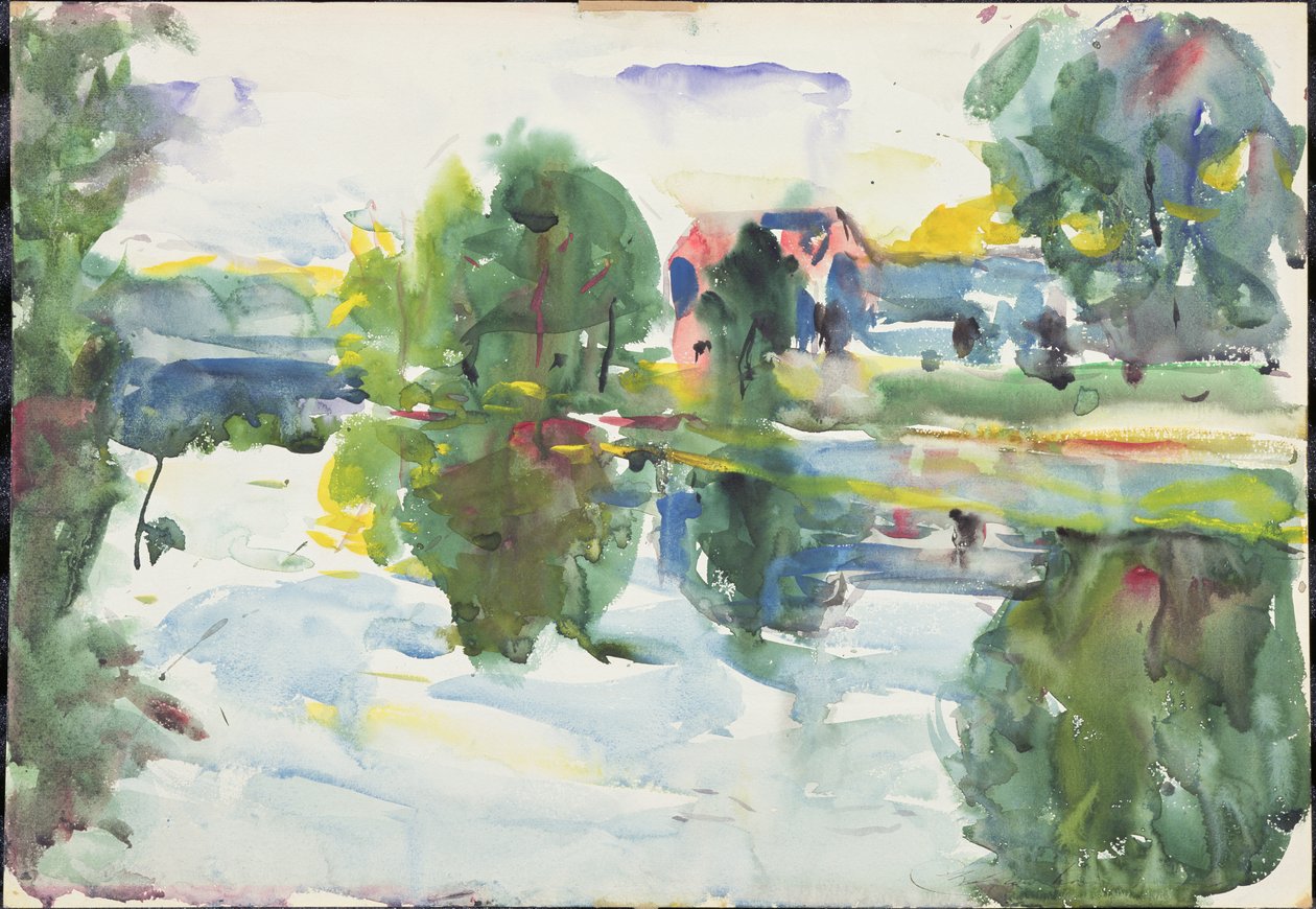 Heijastuksia, aurinkoinen aamu, New Hampshire (vesiväri paperille) tekijältä Charles Webster Hawthorne