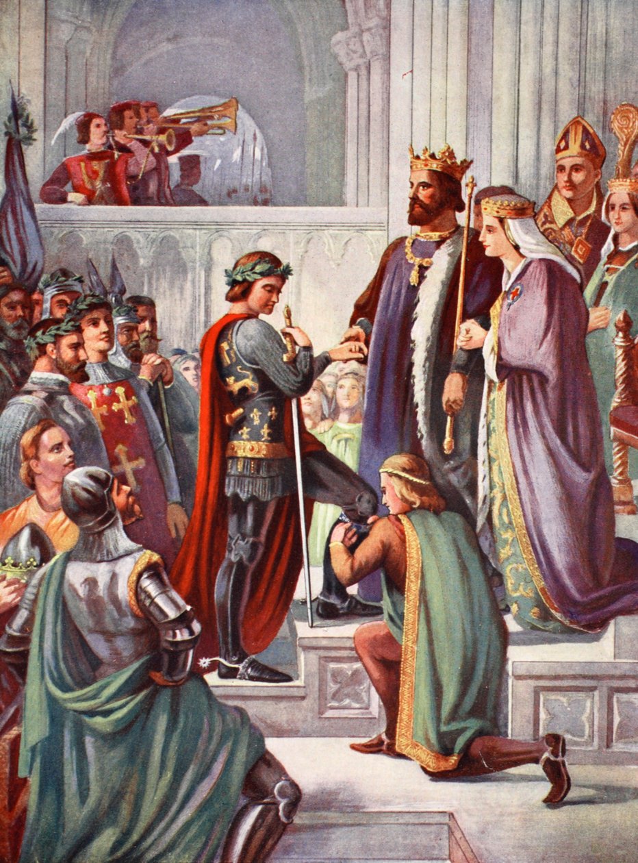 Edward Mustan prinssin asettaminen sukkanauhan ritariksi tekijältä Charles West (after) Cope