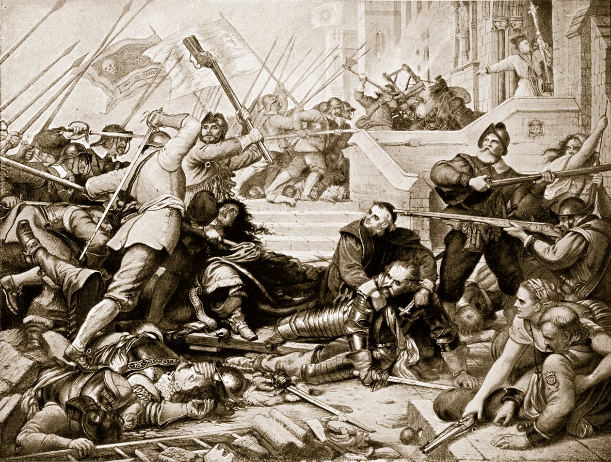 Basing Housen puolustus, 1645, kuvitus teoksesta "Hutchinson
