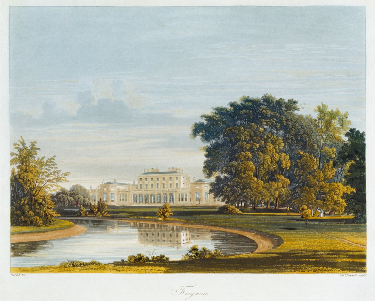 Frogmore, The History of the Royal Residences, kaiverrus William James Bennett (1787-1844), William Henry Pyne (1769-1843), 1819 tekijältä Charles Wild