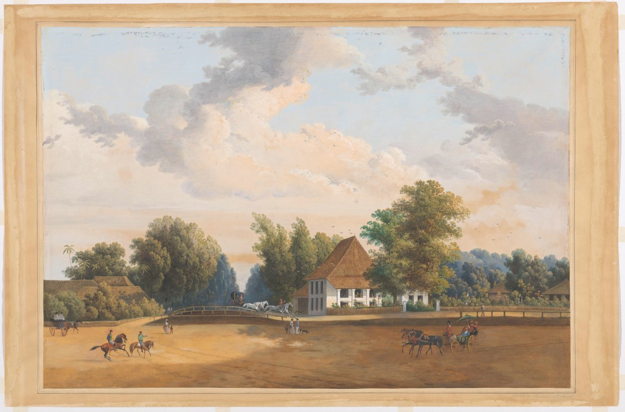 Näkymä Rijswijk Bataviassa tekijältä Charles William Meredith van de Velde