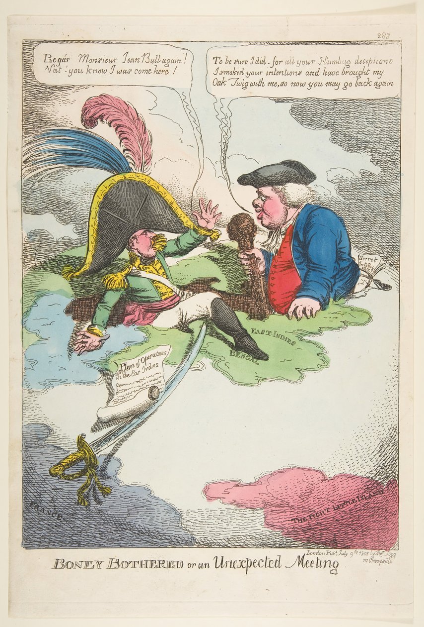Boney bothered tai odottamaton tapaaminen, 9. heinäkuuta 1808. tekijältä Charles Williams