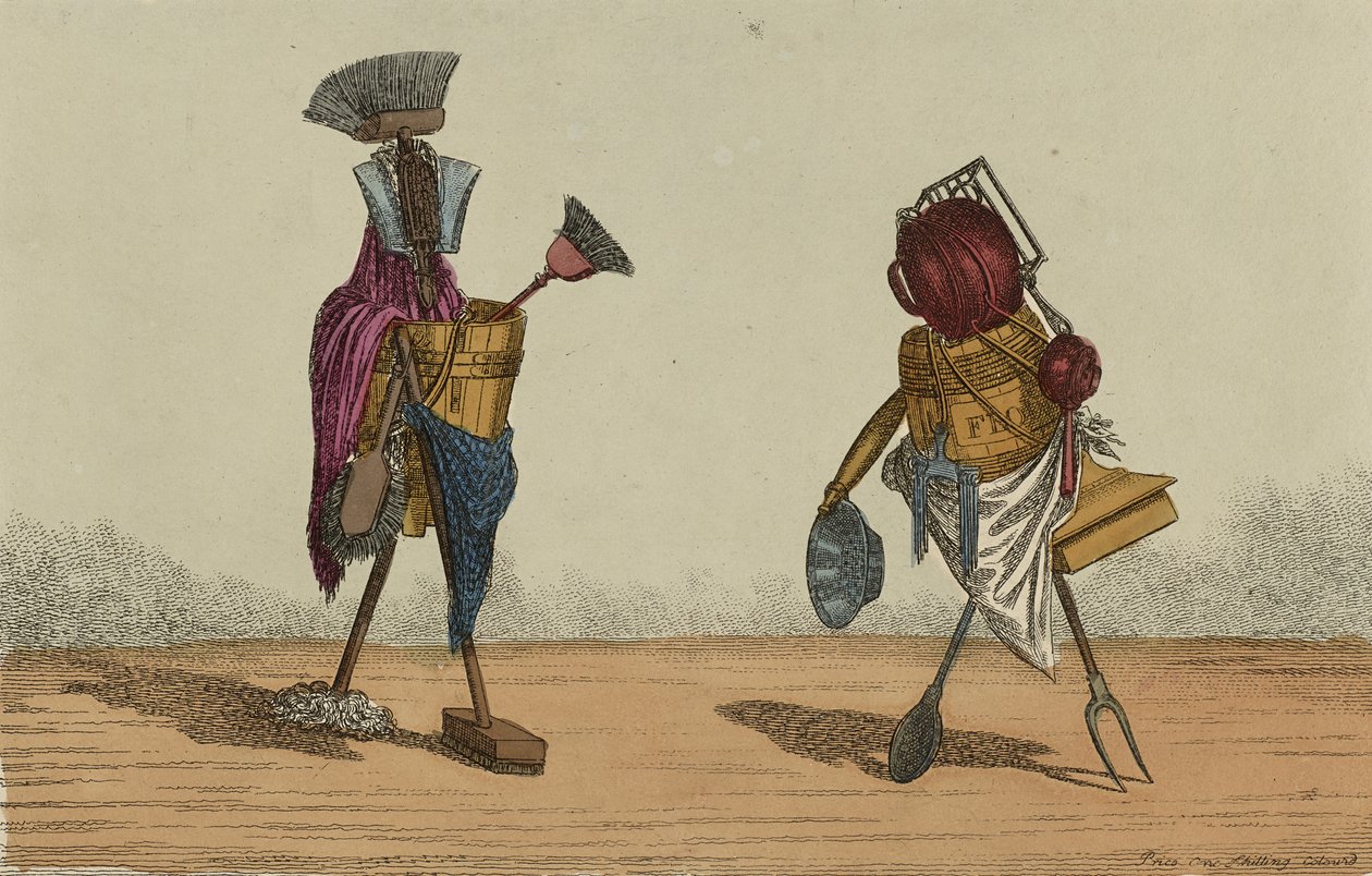 Animoidut työvälineet, levy 2, omistettu Yhdistyneen kuningaskunnan kotiäideille ja kokkeille, syyskuu 1811 (käsinvärinen etsaus) tekijältä Charles Williams