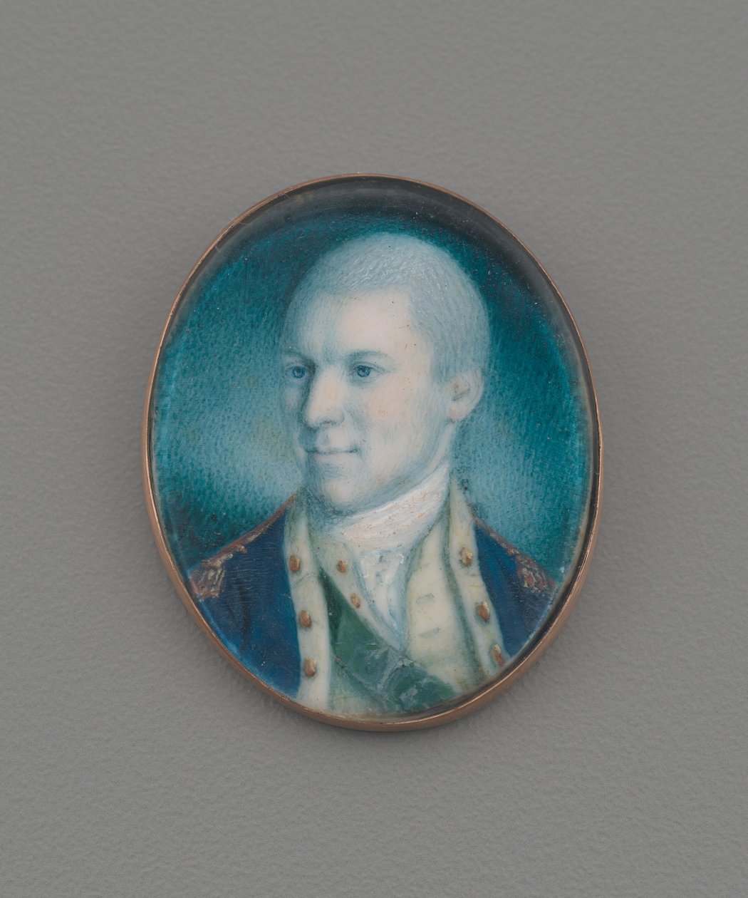 Everstiluutnantti Alexander Hamilton, 1777 (wc norsunluuta) tekijältä Charles Willson Peale