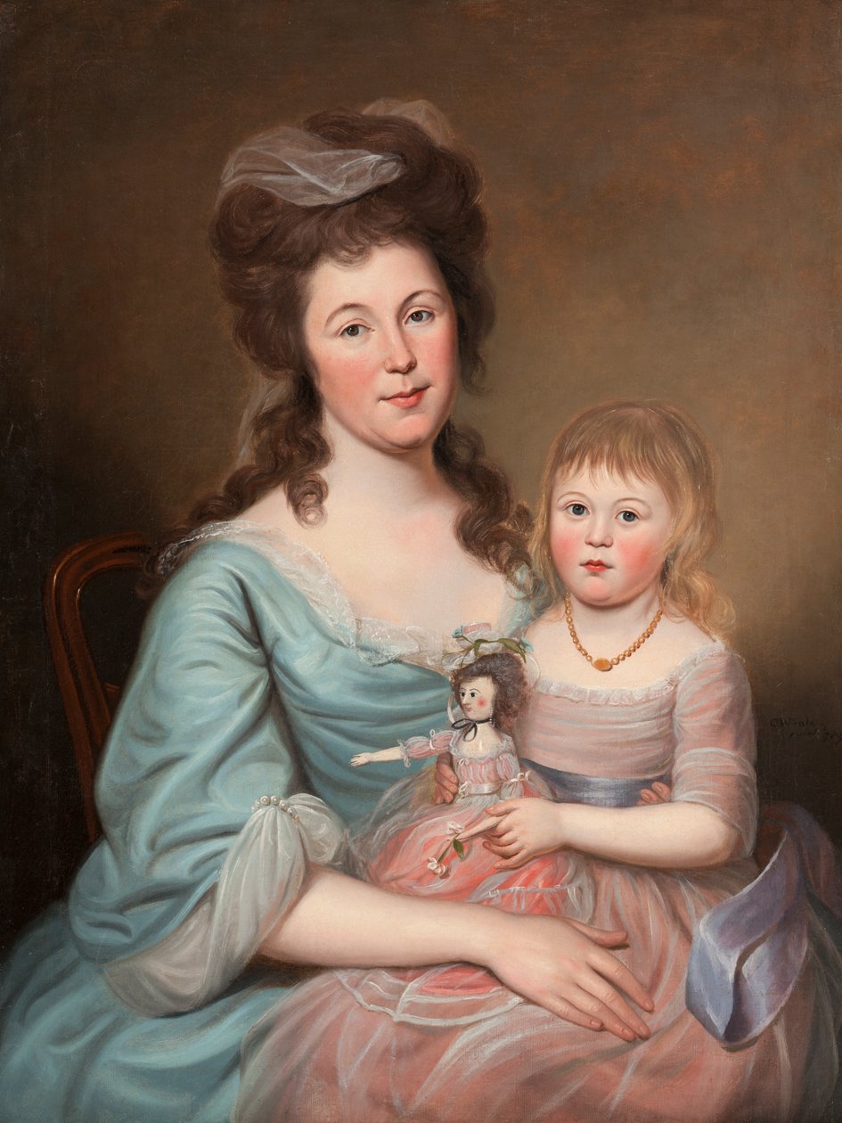Peggy Sanderson Hughes ja hänen tyttärensä, n. 1788-1789 tekijältä Charles Willson Peale