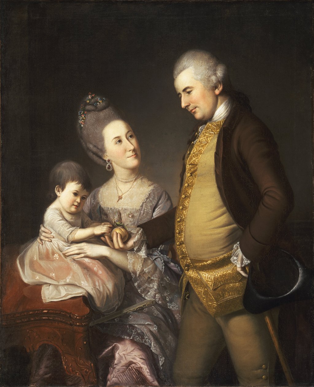 Muotokuva John ja Elizabeth Lloyd Cadwaladerista ja heidän tyttärestään Annesta. tekijältä Charles Willson Peale
