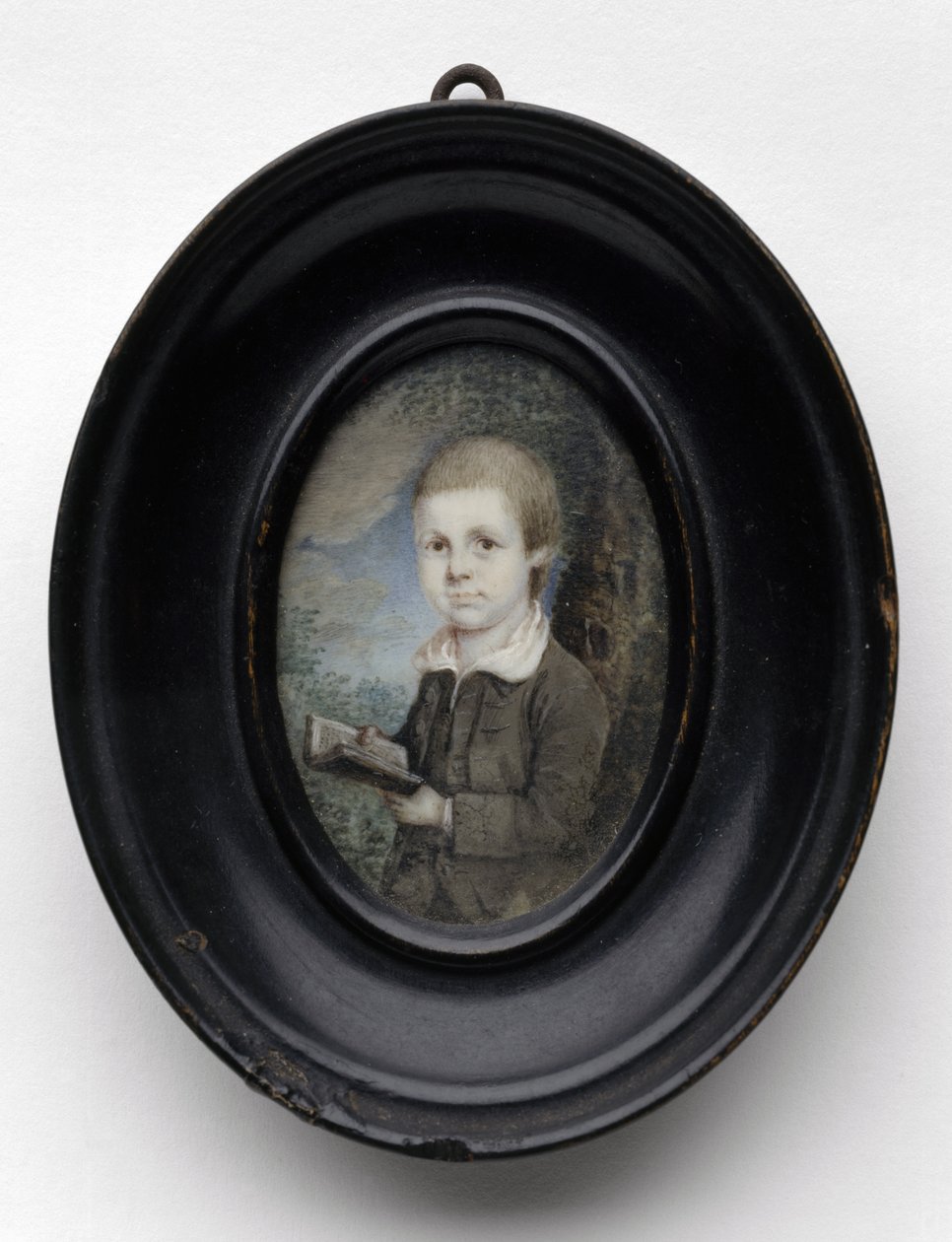 Nuoren pojan muotokuva, c. 1768 (vesiväri norsunluulle) tekijältä Charles Willson Peale
