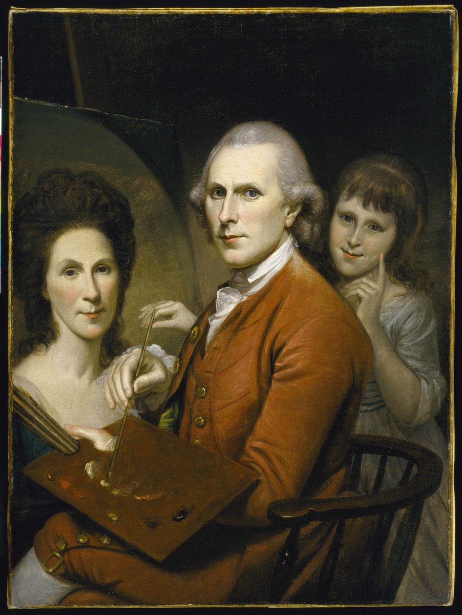 Omakuva Angelican kanssa ja Rachelin muotokuva tekijältä Charles Willson Peale