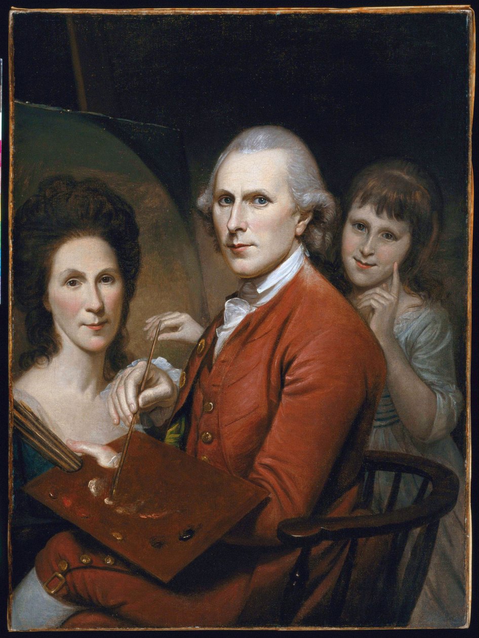 Omakuva Angelican kanssa ja Rachelin muotokuva tekijältä Charles Willson Peale