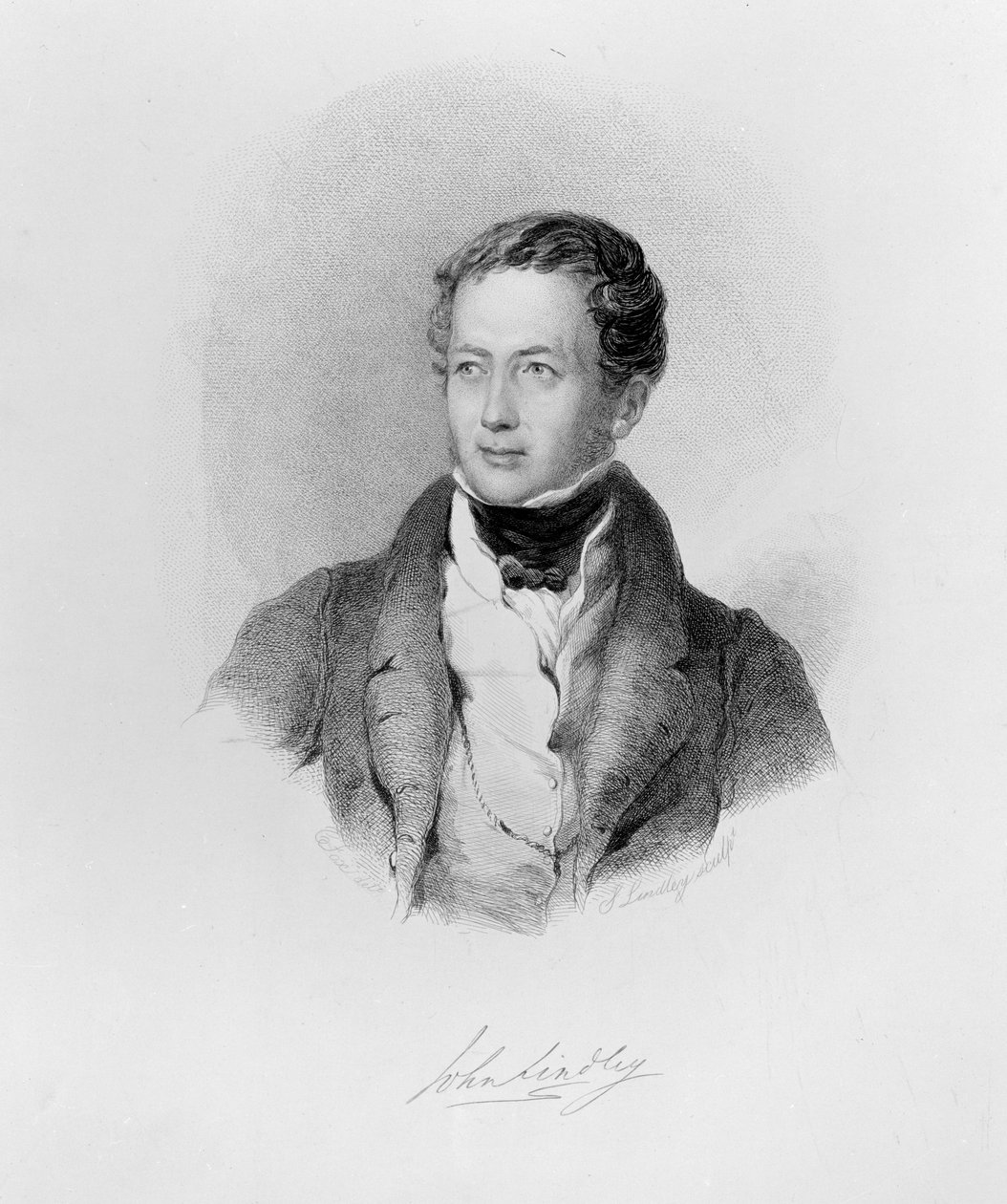 John Lindley, n. 1830 (kaiverrus) S. Lindley, etsaus (C. Foxin mukaan) tekijältä Charles and George Fox