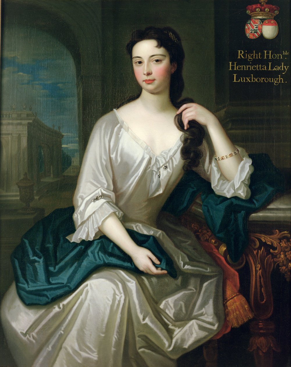 Muotokuva Henriettasta, Henryn tyttärestä, 1. varakreivi St. John, naimisissa vuonna 1727 Robert Knight, loi Baron Luxborough of Shannonin vuonna 1745 tekijältä Charles d Agar