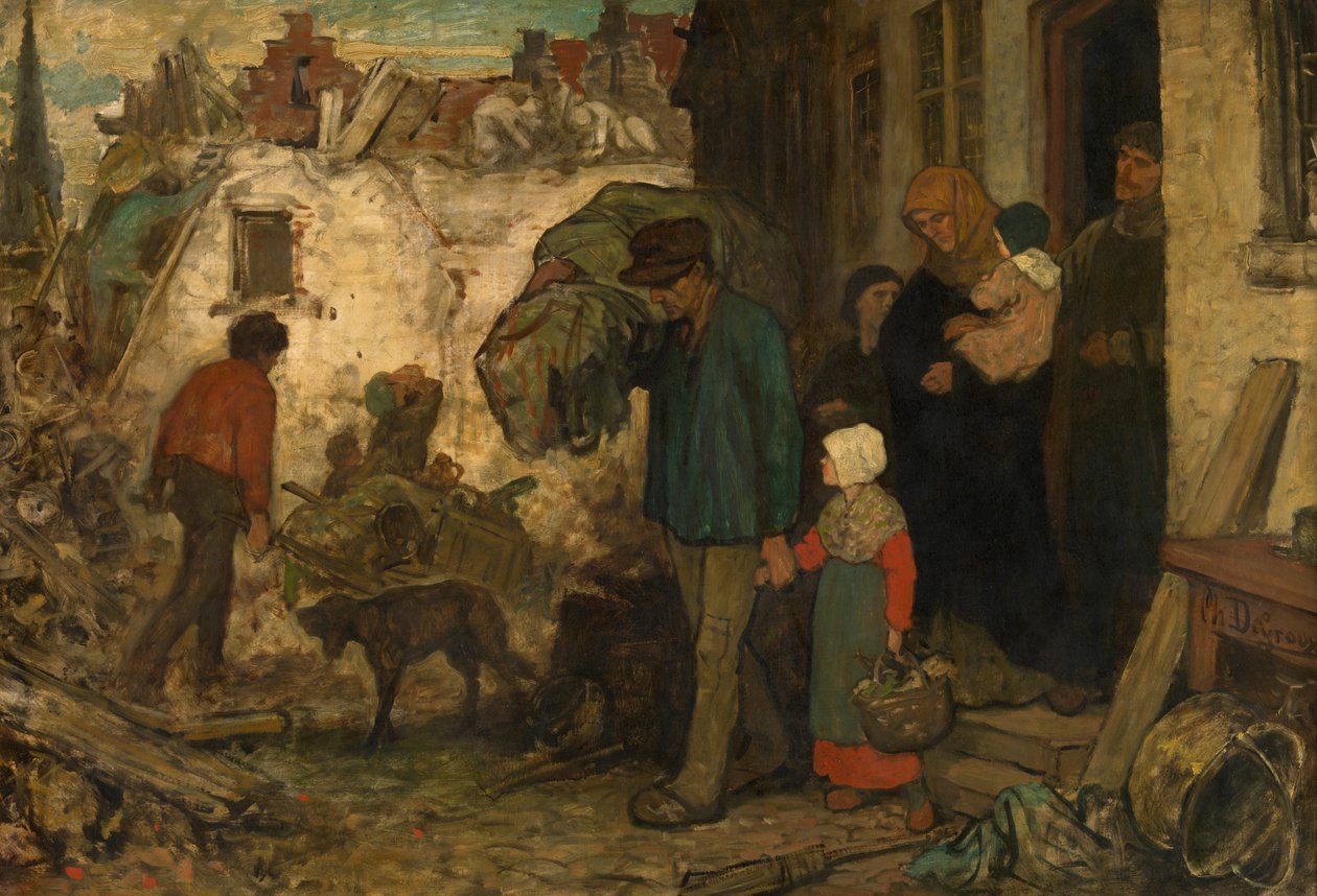 The Expulsion (öljy paneelissa) tekijältä Charles de (1825 70) Groux