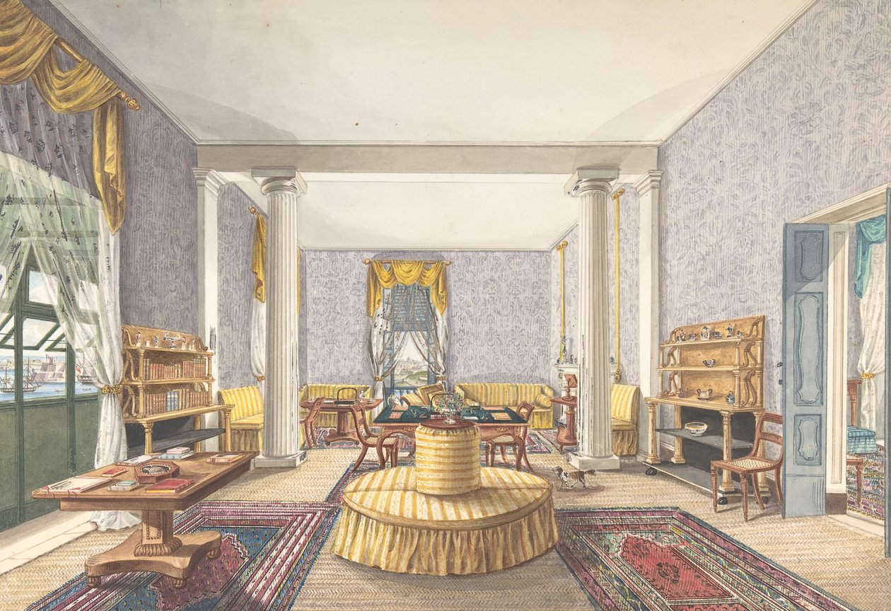 Suunnittelu sisustukseen, n. 1830. tekijältä Charles de Brocktorff