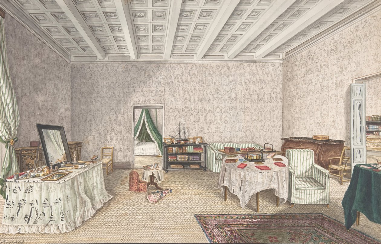 Suunnittelu sisustukseen, n. 1830. tekijältä Charles de Brocktorff
