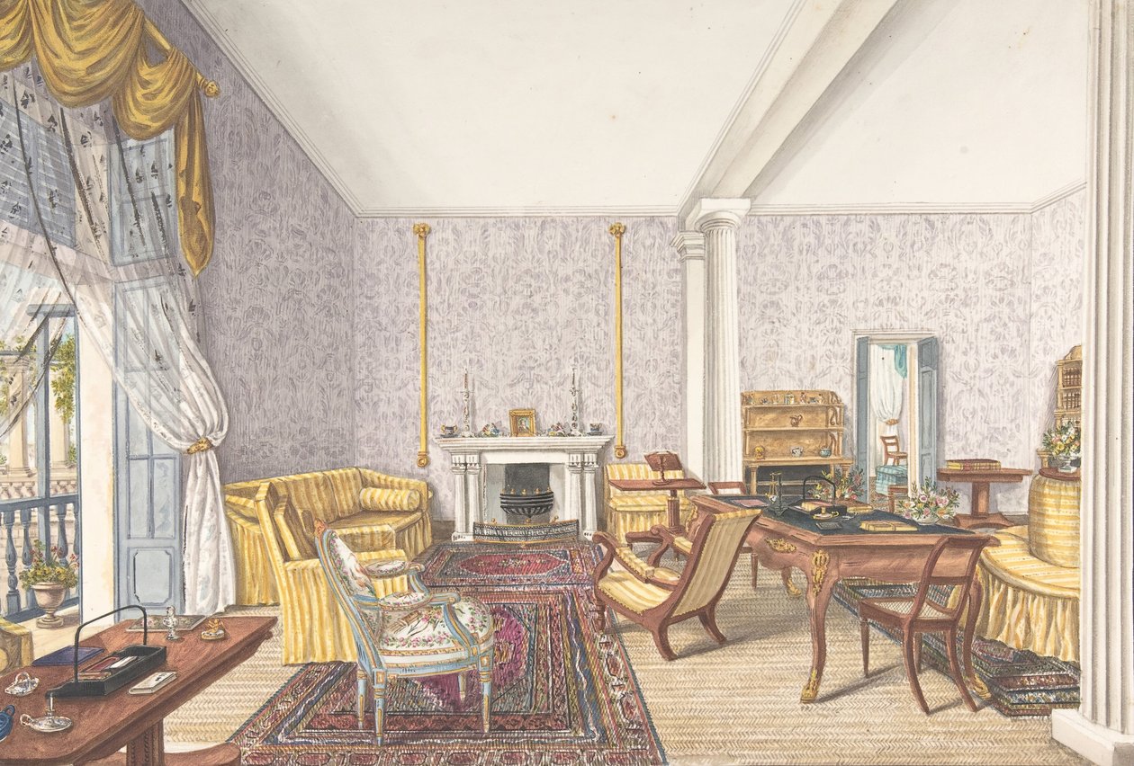 Suunnittelu sisustukseen, n. 1830. tekijältä Charles de Brocktorff