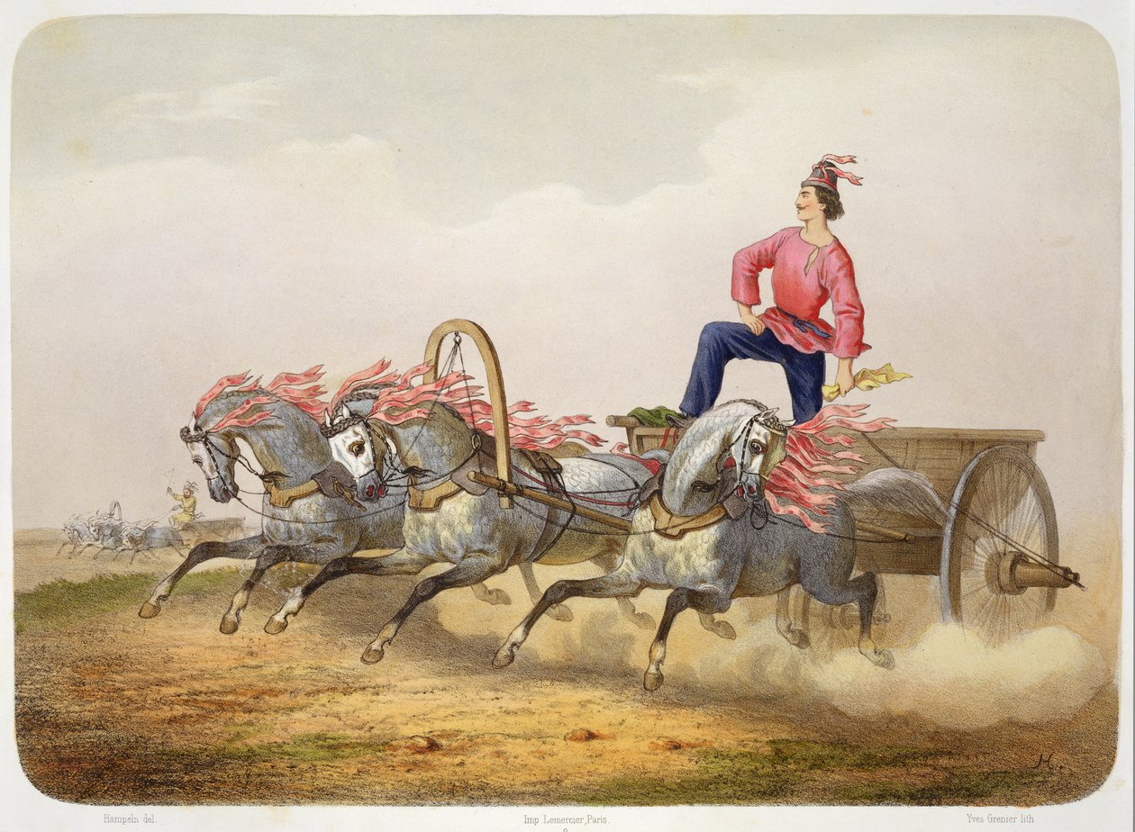 Carriage Racing, kaiverrus Yves Grenier tekijältä Charles de Hampeln