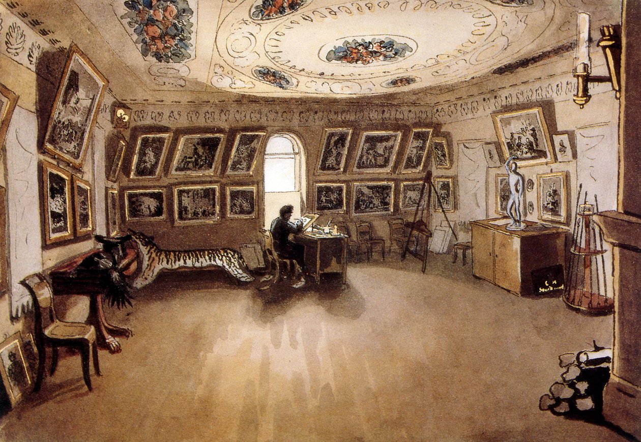 Omakuva sisätiloissa 1860, Carl Von Hampeln (1808-1880). Venäläis-itävaltalainen taidemaalari. tekijältä Charles de Hampeln