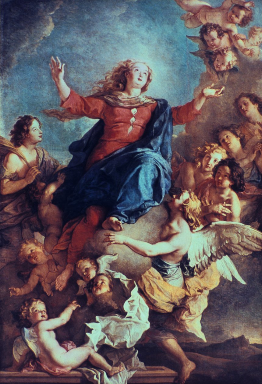 Neitsyt taivaaseenastuminen, 1600-luvun alussa tekijältä Charles de la Fosse