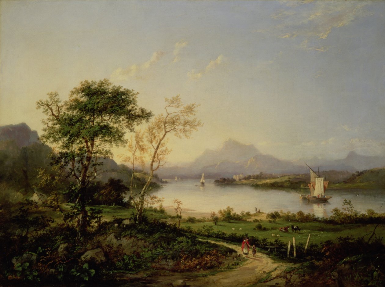 Näkymä Elchon linnasta kohti Ben Lawersia tekijältä Charlotte Nasmyth