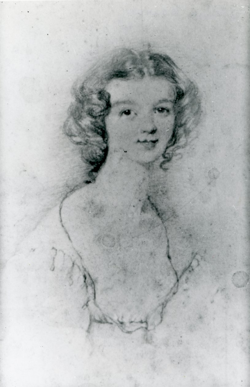 Ellen Nusseyn muotokuva (kynä paperille) tekijältä Charlotte Bronte