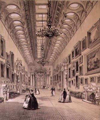 Kuvagalleria Buckinghamin palatsissa, n. 1880 (litografia) tekijältä Charlotte Campbell