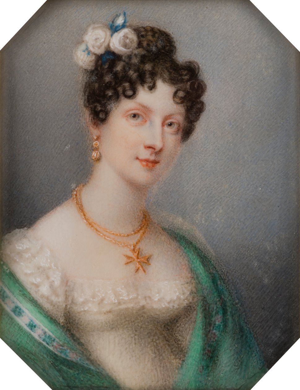 Georgina varakreivitär Newportin muotokuva, myöhemmin Bradfordin kreivitär, n. 1819 (öljy kankaalle) tekijältä Charlotte Jones