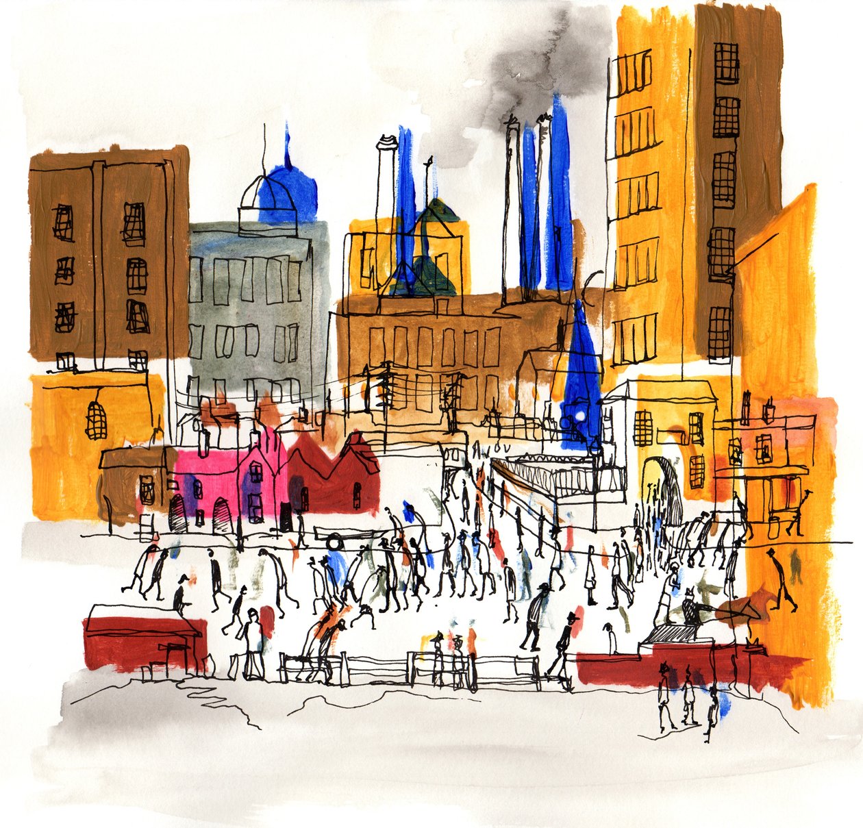 Coming from the Mill, 2014 (akryyli ja muste) tekijältä Charlotte Orr