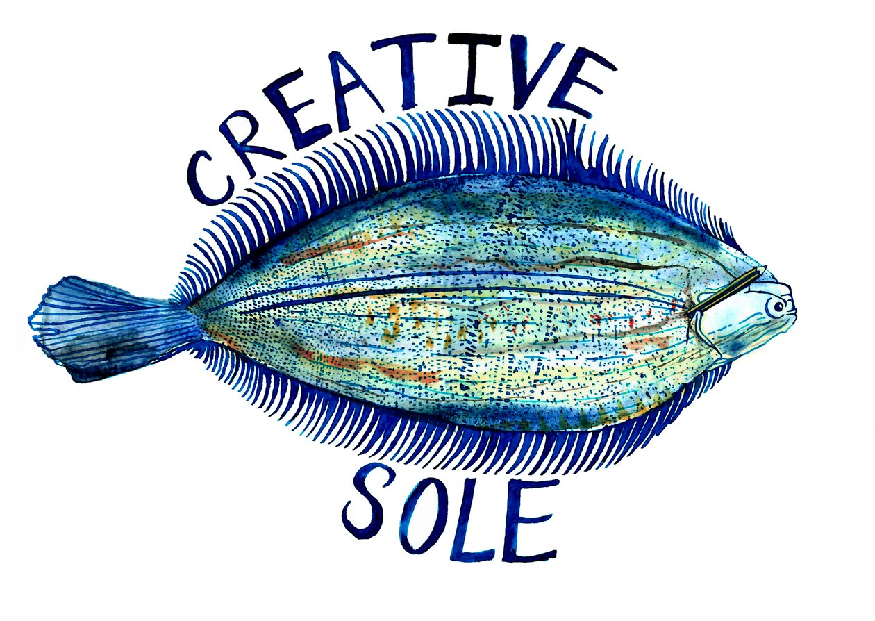 Creative Sole, 2019 (kynä, muste ja akvarelli) tekijältä Charlotte Orr