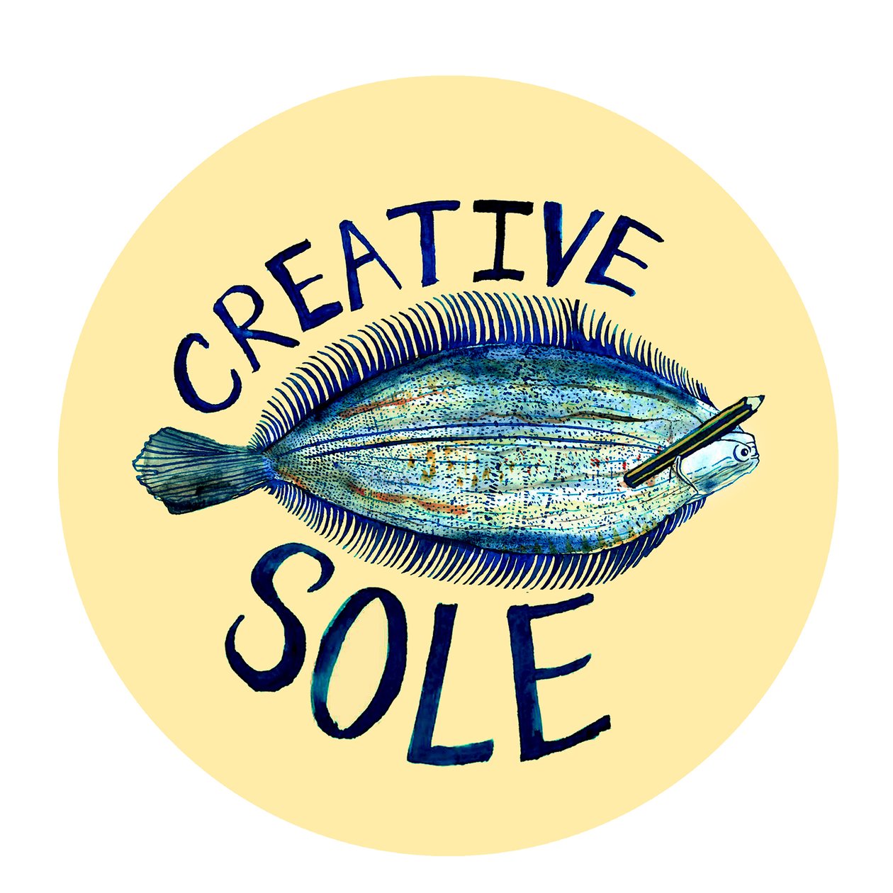 Creative Sole, 2019 (kynä, muste ja akvarelli) tekijältä Charlotte Orr