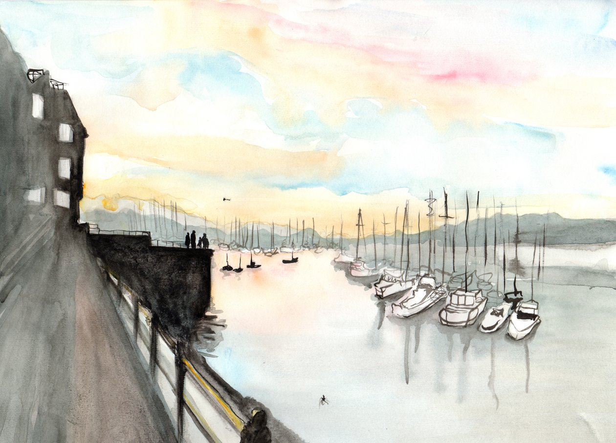 Falmouth, 2013 (akvarelli) tekijältä Charlotte Orr