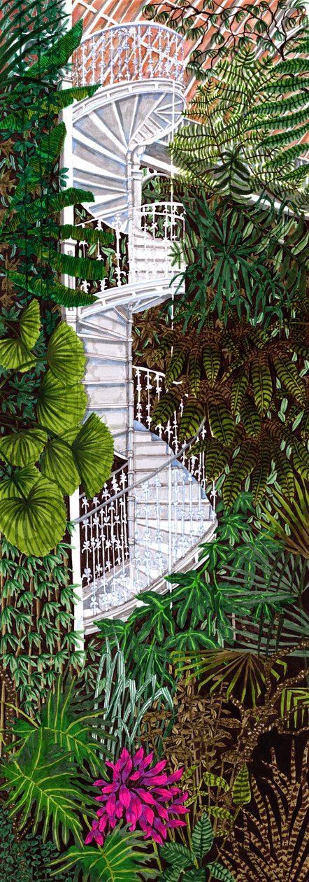 Kew Gardens #2, 2020 (harjaa kyniä paperille) tekijältä Charlotte Orr