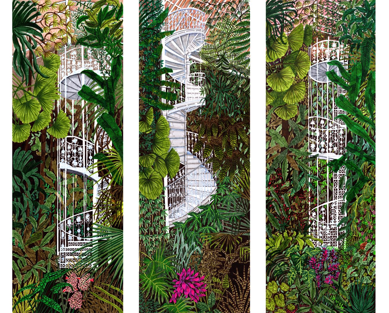 Kew Gardens -kokoelma, 2020 (harjaa kyniä paperille) tekijältä Charlotte Orr