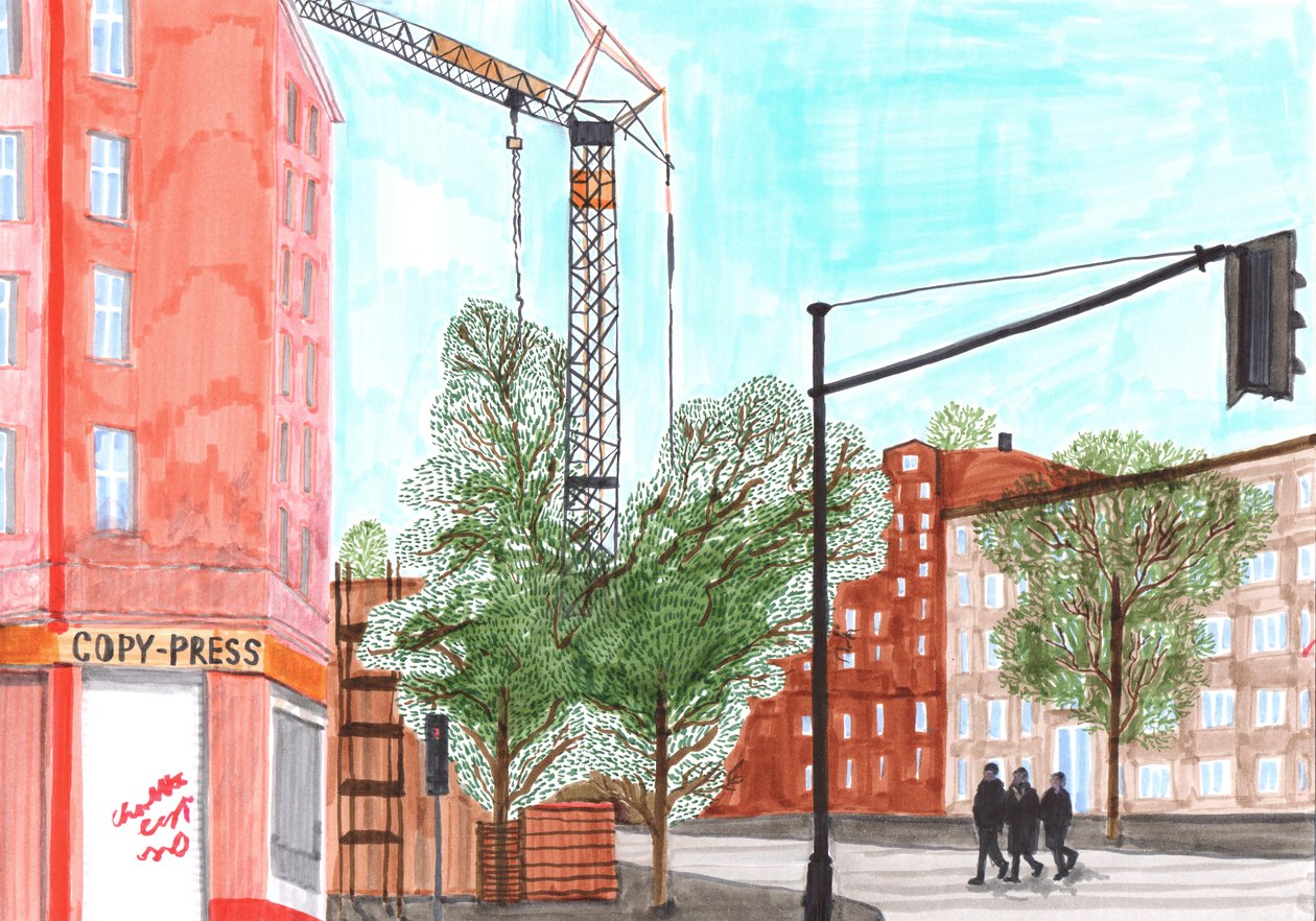 Koloniestraße, 2017 (siveltimen kynät) tekijältä Charlotte Orr