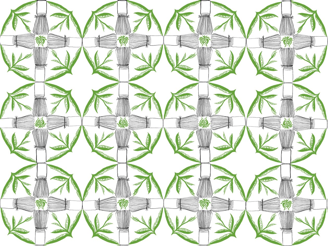 Matcha Repeat Pattern, 2018 (kynä ja muste) tekijältä Charlotte Orr