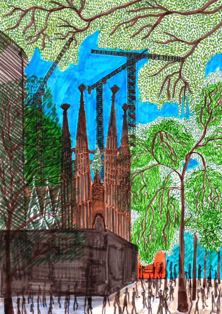 Sagrada Familia, 2017 (siveltimen kynät) tekijältä Charlotte Orr