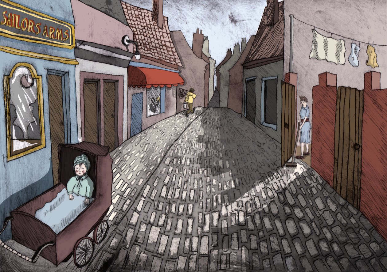 Under Milk Wood, 2013 (kuivapisteetsaus ja digitaalinen) tekijältä Charlotte Orr