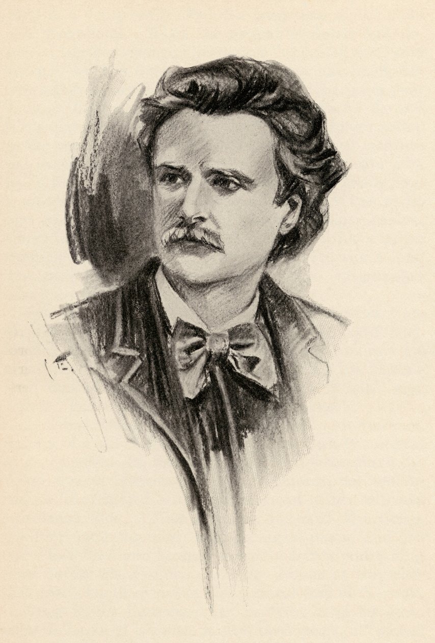 Edvard Grieg (1843-1907) kuvitus Olin Downesin teoksesta The Lure of Music, 1922 tekijältä Chase Emerson