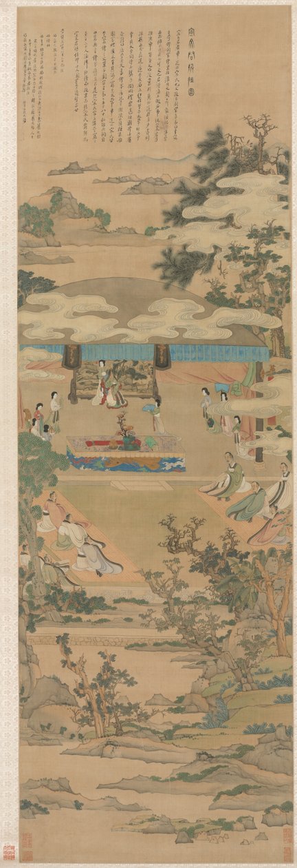 Lady Xuanwen antaa ohjeita Zhoun riiteistä, 1638. tekijältä Chen Hongshou