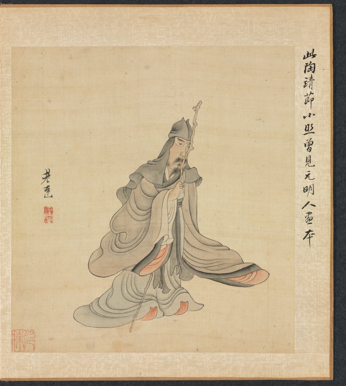 Maalauksia muinaisten mestareiden mukaan: Tao Yuanmingin muotokuva, 1598-1652. tekijältä Chen Hongshou