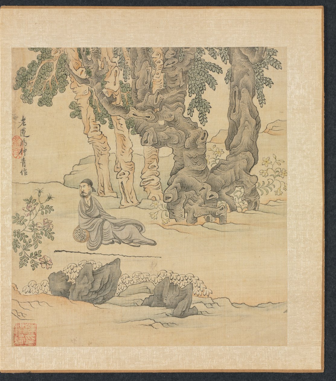 Maalauksia muinaisten mestareiden mukaan: Zhongqingin muotokuva maisemassa, 1598-1652. tekijältä Chen Hongshou