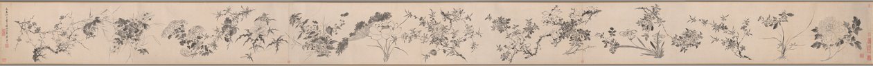 Neljän vuodenajan kukat 四季花卉圖 tekijältä Chen Jiayan