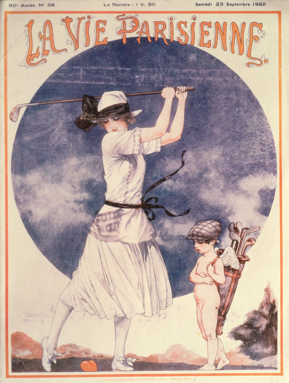 La Vie Parisienne -lehden kansi, Nainen golfaa tekijältä Cheri Herouard