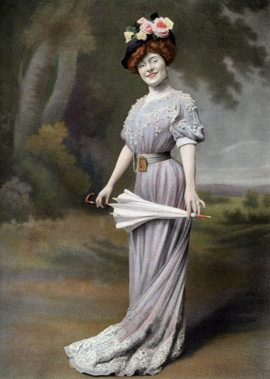 Ranskalainen koomikko Amelie Dieterle Blanchen roolissa näytelmässä "La ponette", Pariisi, valokuva Cheri Rousseau paperista "Le Theatre" 1. elokuuta tekijältä Cheri Rousseau