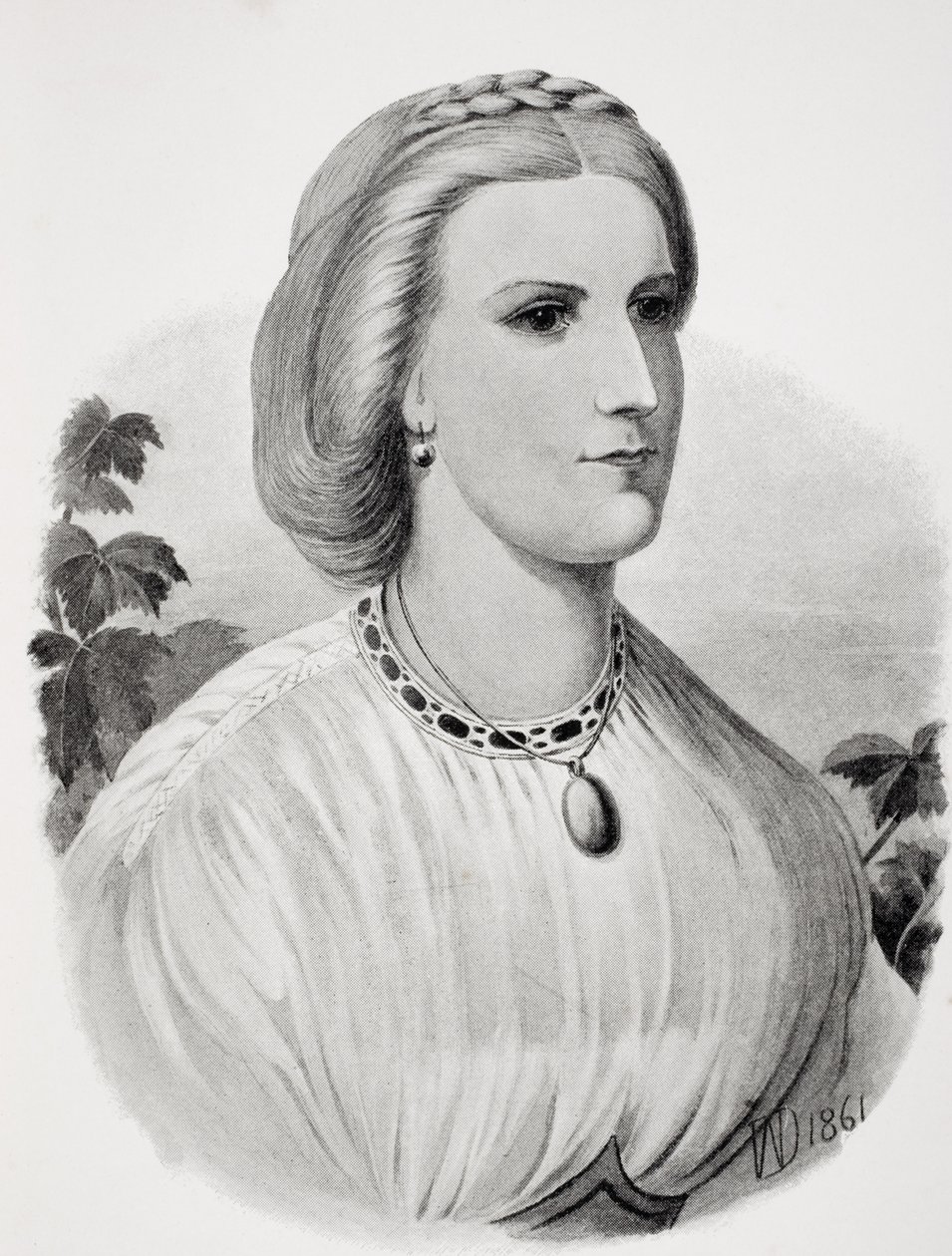 Lady Isabel Burton (1831-96) morsiamena Isabel Burtonin (1831-96) vuonna 1893 julkaistusta teoksesta "Kapteeni Sir Richard Burtonin elämä, osa II" tekijältä Chevalier Louis William Desanges